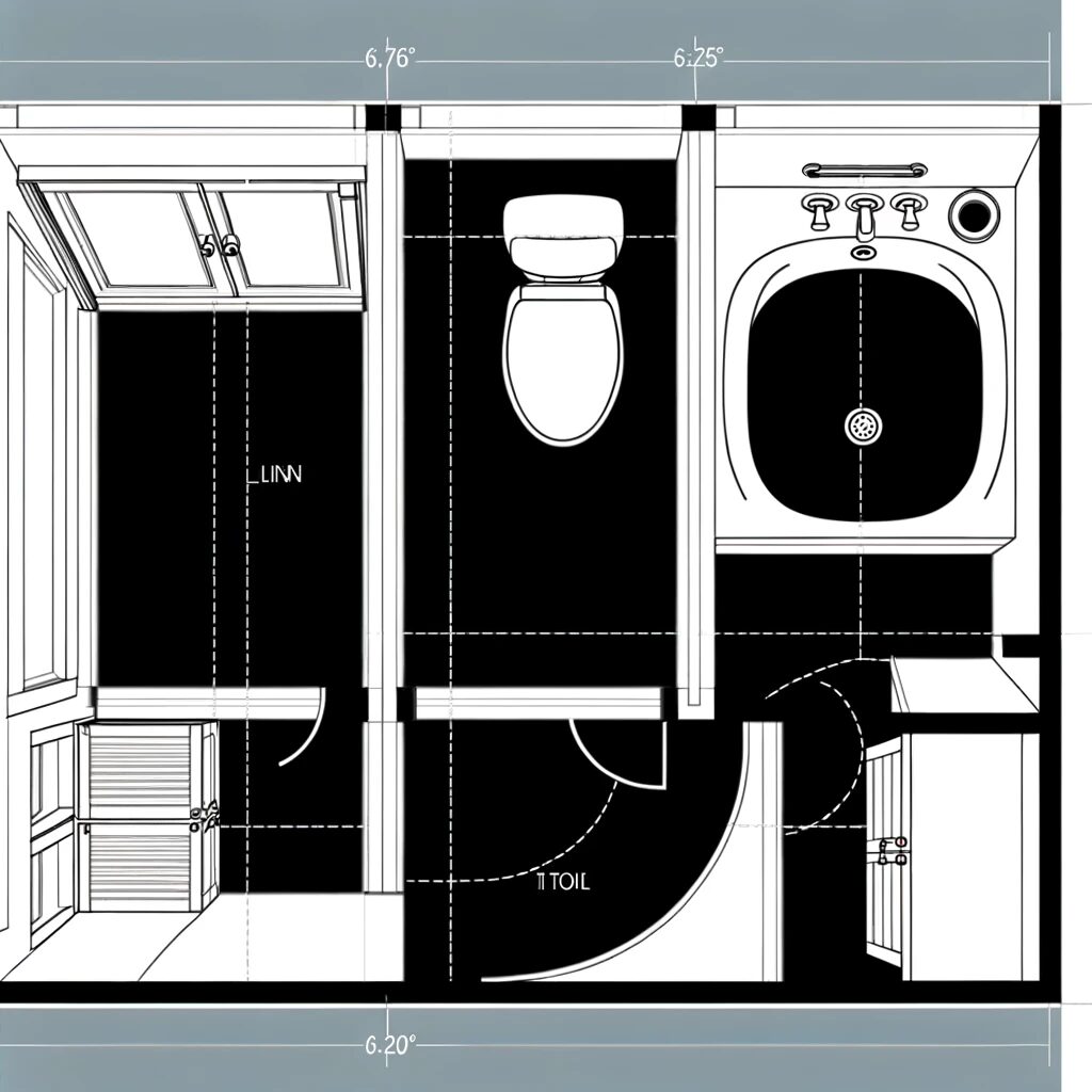 DALL·E 2024-02-20 02.46.05 - Create a clean, minimalist bathroom layout plan from an overhead view, similar to a technical drawing used in architecture. The plan should include cl